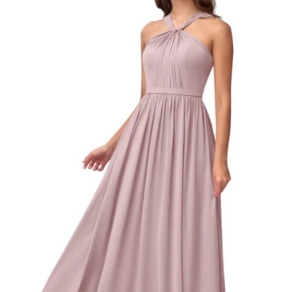 Azazie Dresses & Skirts - Azazie Jacey Chiffon Full Length Bridesmaid Dress - Vintage Mauve - Still in Box